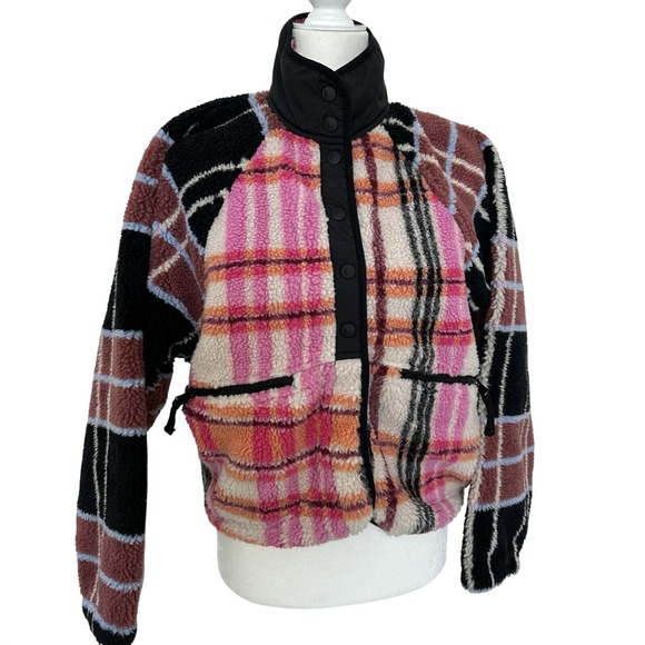 Free People Jackets & Blazers - FP Movement Rocky Ridge Printed Fleece Jacket Plaid FP Movement Size XS NWOT